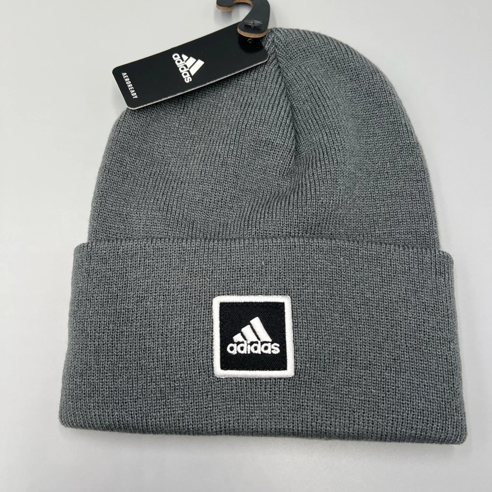 Lot Of 3! Adidas Aeroready Wide Cuff Fold Beanie, Onix, Olive, Beige Winter Hat - Picture 7 of 8
